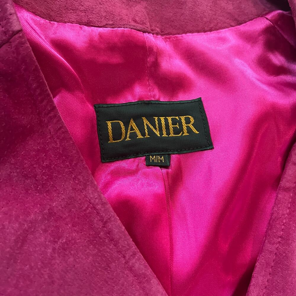 Vintage 90’s Danier Pink Suede Leather Lined Skirt Blazer Set Cowgirl Size 8 - Picture 4 of 15